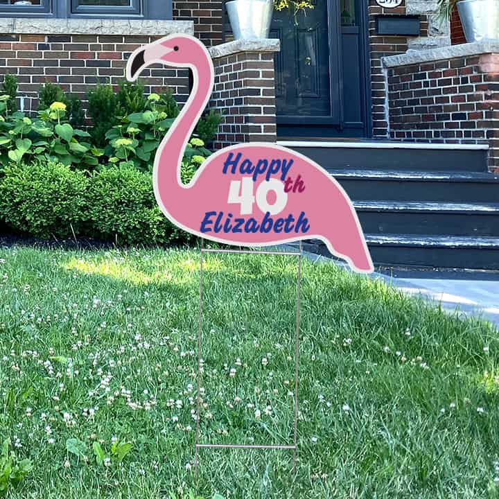 Flamingo Birthday Custom Yard Sign
